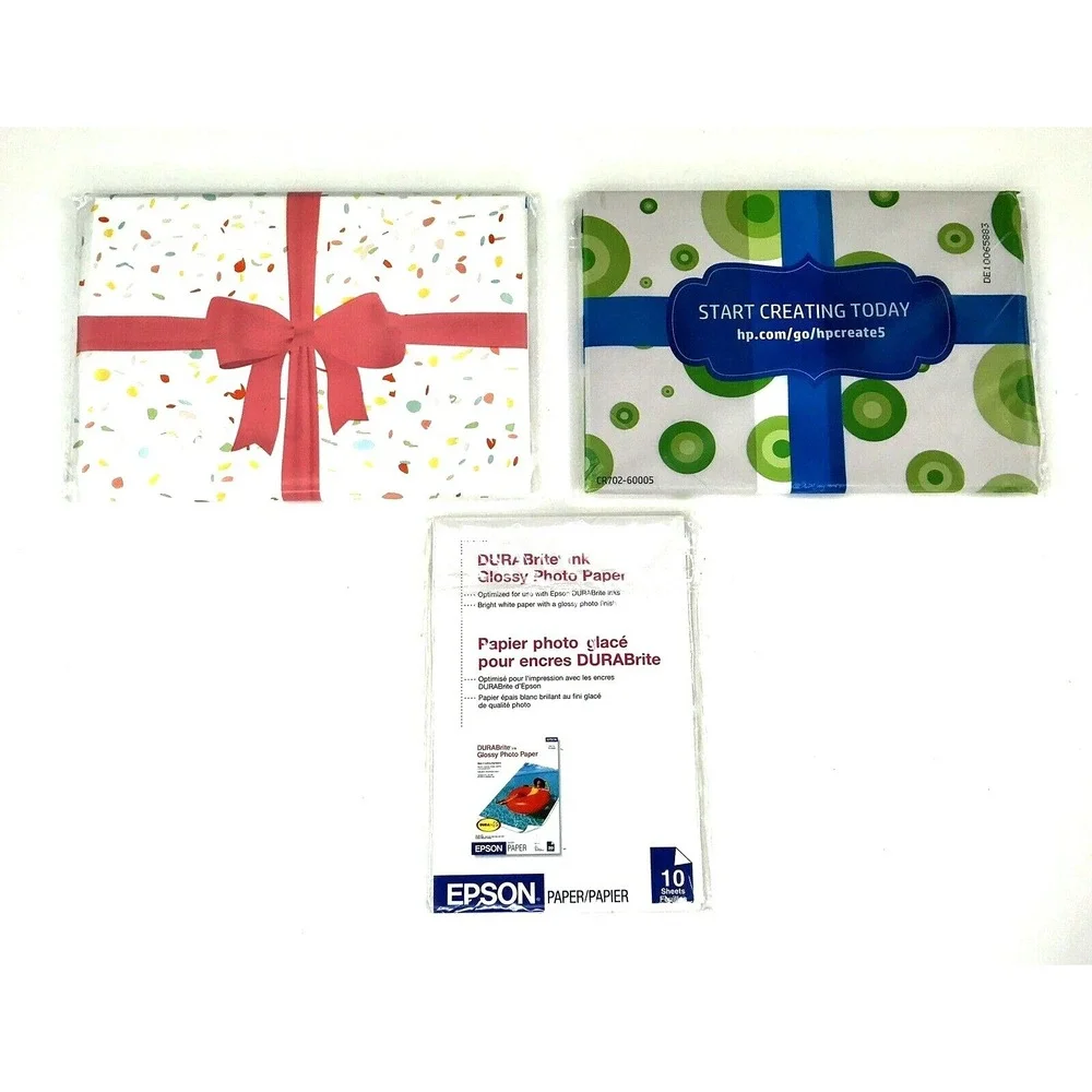 Genuine Photo Paper Bundles 25 - 5x7 and 20 - 4x6  Plus 10 Colored Envelopes